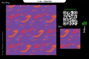 Crimson Orbit Curve Pattern – Royal Purple Seamless Abstract Surface Design