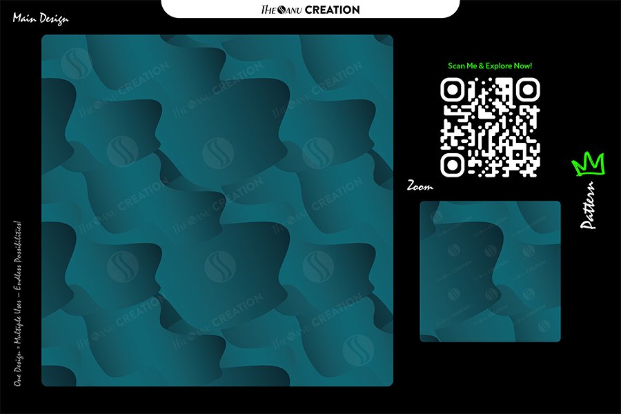 Deep Teal Contour Pattern – Seamless Organic Abstract Surface