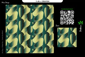 Emerald Gold Ribbon Pattern – Olive Gradient Seamless Abstract Surface