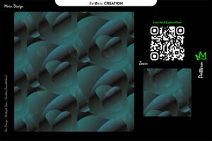 Emerald Shadow Curve Pattern – Teal & Black Seamless Abstract Surface Design