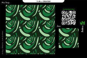 Emerald Spiral Wave Pattern – Bold Seamless Abstract Surface