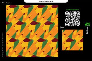 Golden Ember Strike Pattern – Yellow Orange Seamless Abstract Surface Design