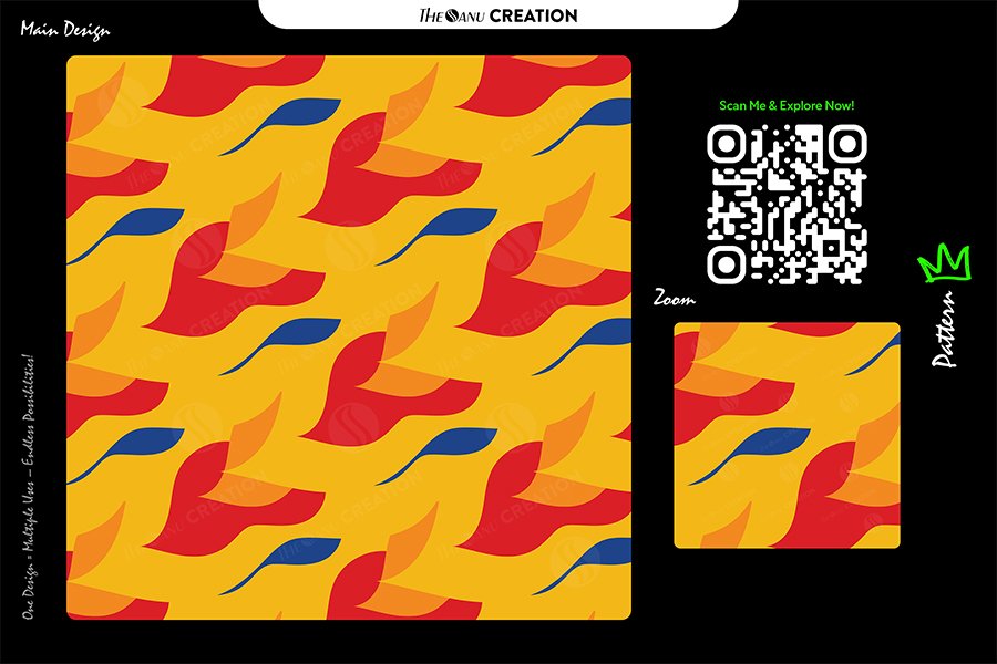 Golden Flame Drift Pattern – Warm Seamless Abstract Surface