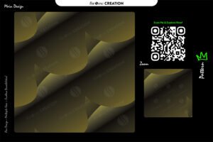 Golden Noir Curve Pattern – Black & Metallic Gold Seamless Abstract Surface Design