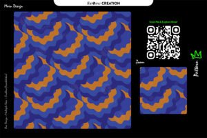 Indigo Current Wave Pattern – Blue Gold Seamless Abstract Flow Design