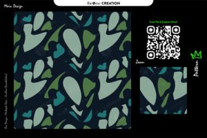 Midnight Botanical Scatter Pattern – Seamless Modern Abstract Surface