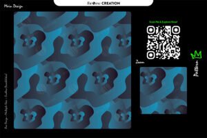 Midnight Cyan Drift Pattern – Layered Seamless Abstract Surface