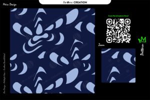 Midnight Frost Scatter Pattern – Navy Blue Seamless Abstract Surface