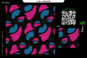 Midnight Pop Petals – Abstract Seamless Pattern