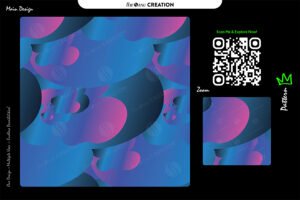 Neon Azure Bloom Pattern – Premium Seamless Abstract Vector Design