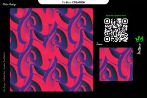 Neon Crimson Wave Pattern – Magenta Navy Seamless Abstract Surface Design