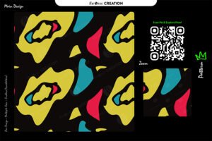 Neon Fossil Flow – Abstract Seamless Pattern