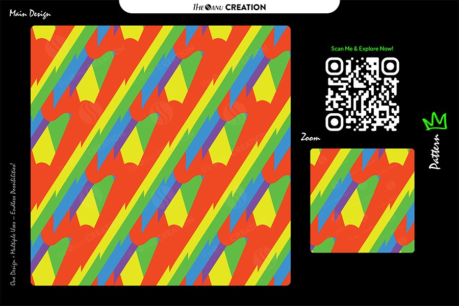 Neon Spectrum Strike Pattern – Multicolor Seamless Abstract Surface Design