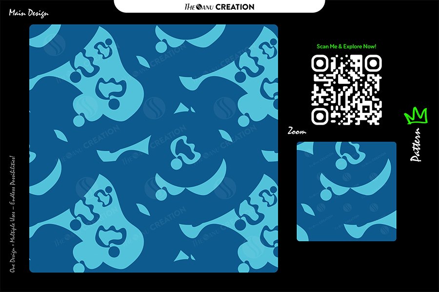 Ocean Drift Abstract Pattern – Blue Aqua Seamless Surface Design