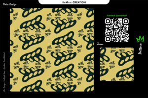 Olive Seed Cluster Pattern – Mustard Green Seamless Organic Surface Design
