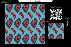 Scarlet Heart Flow Pattern – Modern Romantic Seamless Surface Design