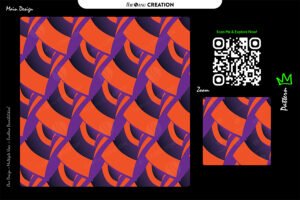 Solar Fusion Curve Pattern – Orange Purple Seamless Abstract Surface Design