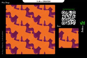 Tangerine Fusion Flow Pattern – Orange Purple Seamless Abstract Surface Design