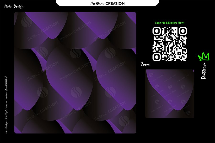 Violet Noir Crest Pattern – Deep Purple Seamless Abstract Surface Design