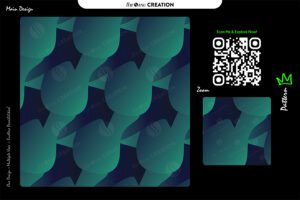 Aqua Midnight Curve Pattern – Teal Blue Seamless Abstract Surface Design