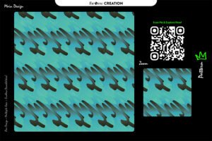 Aqua Shadow Drift Pattern – Teal Black Seamless Abstract Surface Design