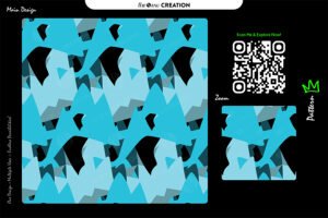 Arctic Shard Mosaic Pattern – Aqua Blue Seamless Abstract Surface Design