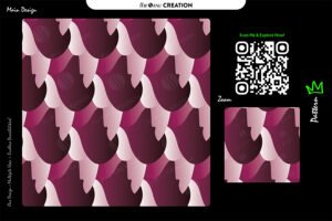 Crimson Petal Curve Pattern – Burgundy Pink Seamless Abstract Surface Design