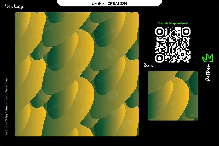 Emerald Gold Curve Pattern – Green Yellow Seamless Abstract Surface Design