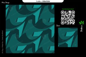 Emerald Waveform Pattern – Deep Teal Seamless Modern Surface Design