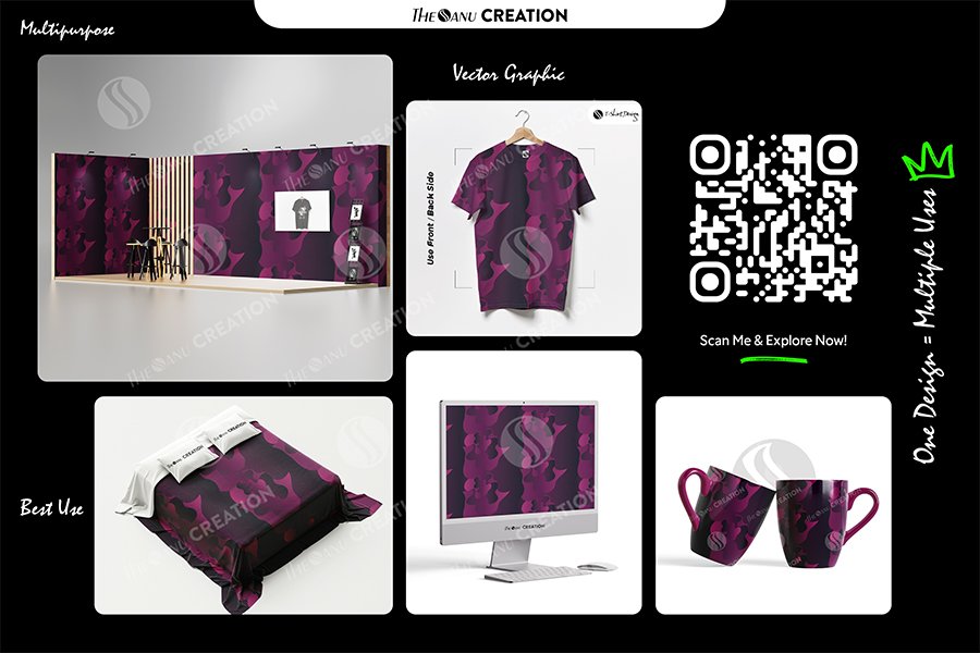 Magenta Plum Fusion Pattern – Seamless Bold Gradient Surface - Image 2