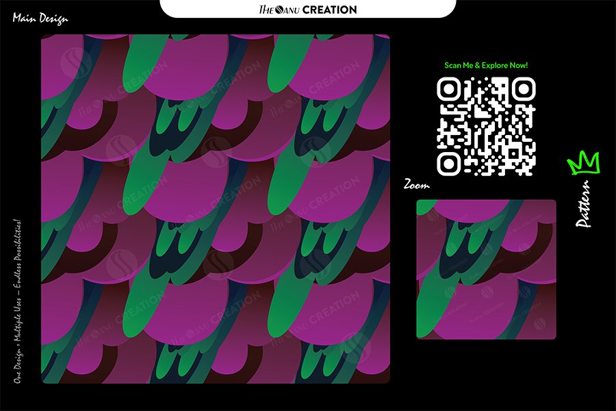 Magenta Jungle Flow Pattern – Bold Purple Green Seamless Abstract Surface Design
