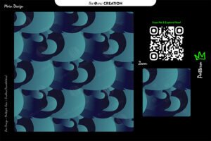 Midnight Aqua Spiral Pattern – Deep Blue Teal Seamless Abstract Surface Design