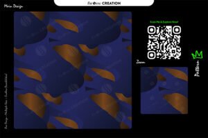 Midnight Copper Flow Pattern – Deep Blue Seamless Abstract Surface Design