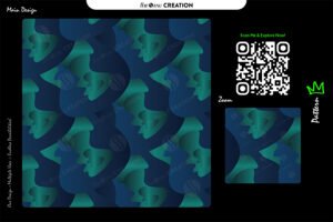 Midnight Teal Silhouette Pattern – Navy & Emerald Seamless Abstract Surface