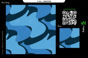 Ocean Drift Curve Pattern – Blue Minimal Seamless Abstract Surface Design