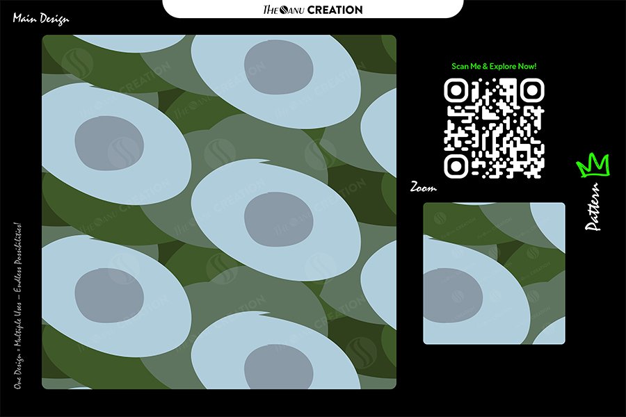 Olive Sky Orbit Pattern – Sage Green & Soft Blue Seamless Surface ...