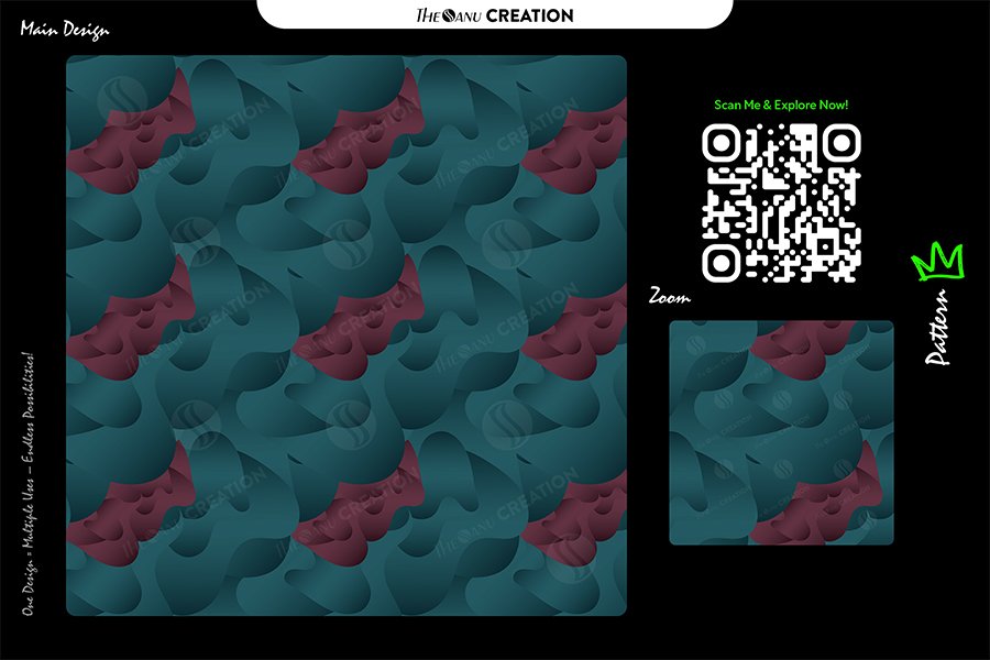 Teal Crimson Drift Pattern – Dual Tone Seamless Abstract Surface Design