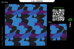 Midnight Blue Fusion Pattern – Bold Layered Abstract Contrast Design