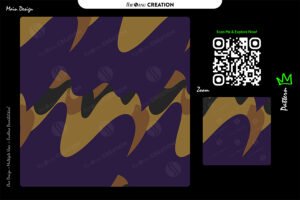 Royal Ember Flow Pattern – Deep Purple & Gold Abstract Seamless Surface Design