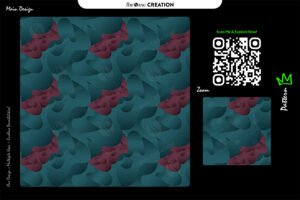 Teal Crimson Fusion Pattern Design – Layered Contrast Abstract Surface System