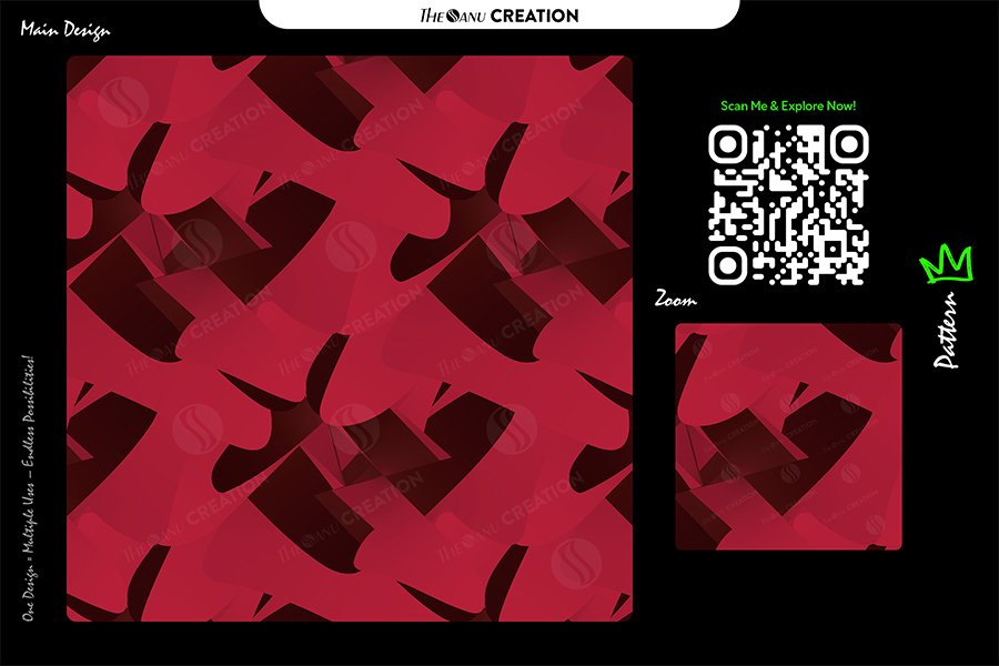 Crimson Fusion Abstract Pattern – Seamless Dynamic Surface Motion Design