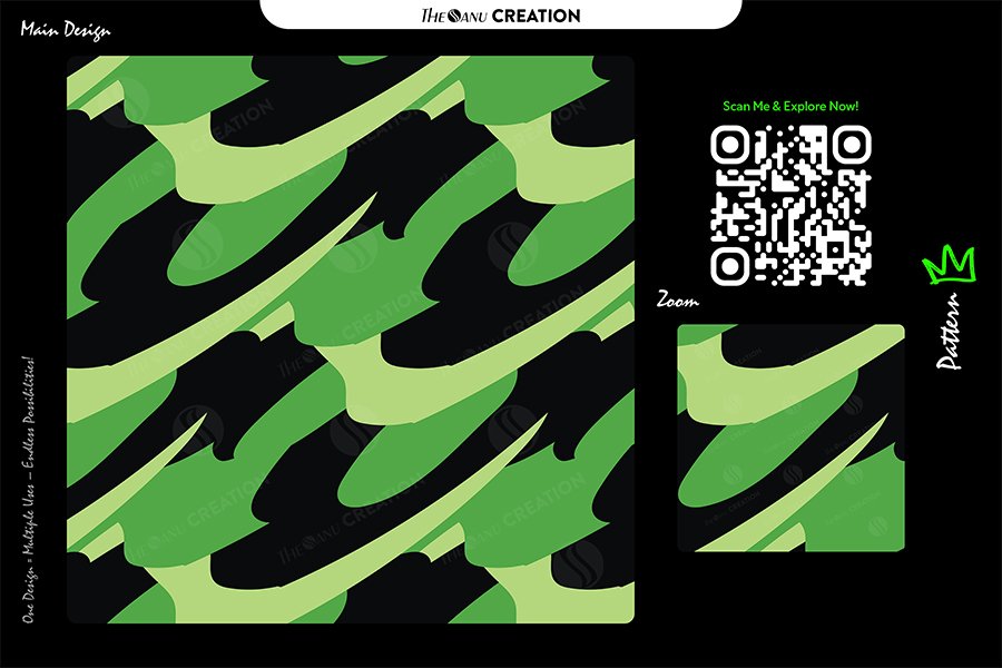 Dynamic Green Motion Pattern Design – Abstract Seamless Surface Flow Texture