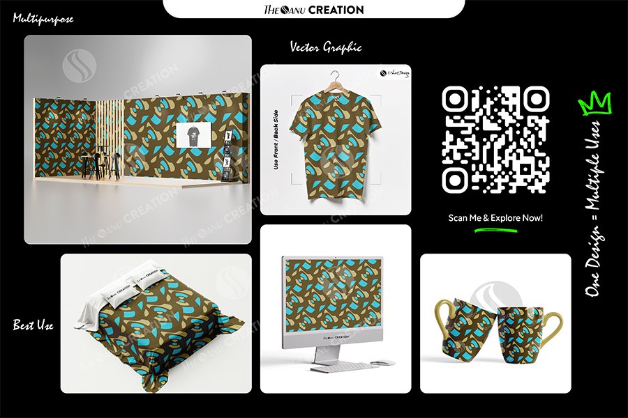 Retro Organic Surface Pattern Design – Minimal Abstract Motion Texture - Image 2