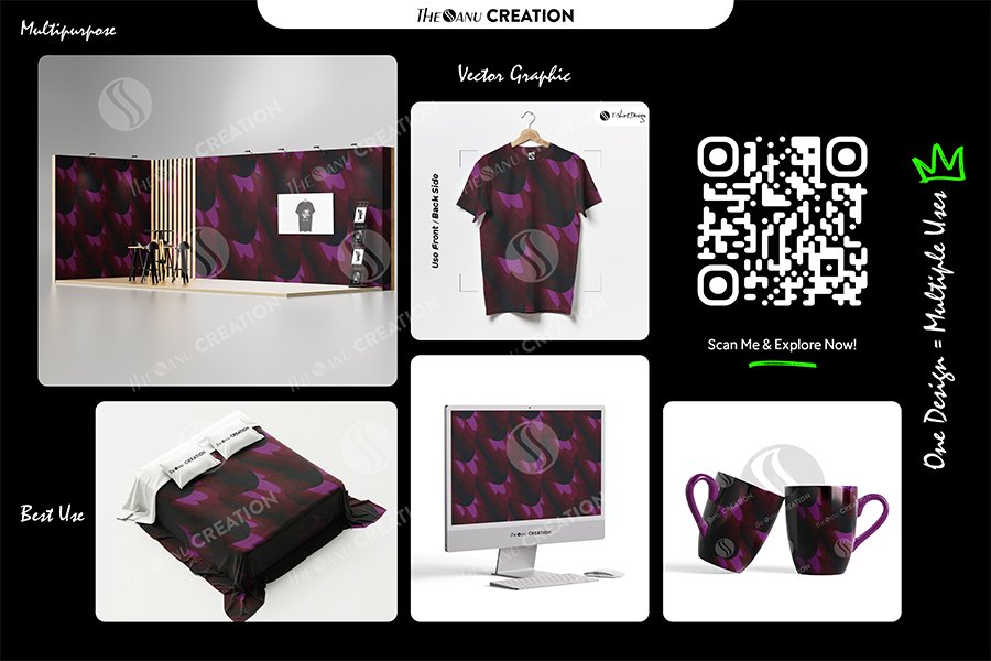 Crimson Velvet Motion Pattern – Seamless Luxury Abstract Surface Design - Image 2