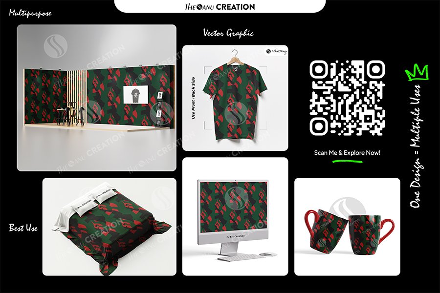Dark Retro Motion Pattern Design – Bold Abstract Flow Surface - Image 2