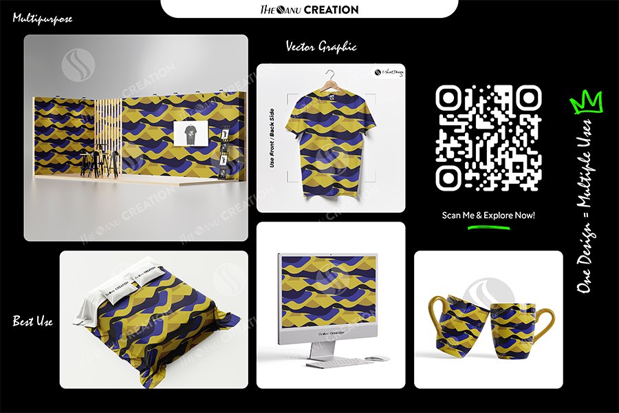 Golden Wave Motion Pattern Design – Dynamic Rhythm Surface System - Image 2