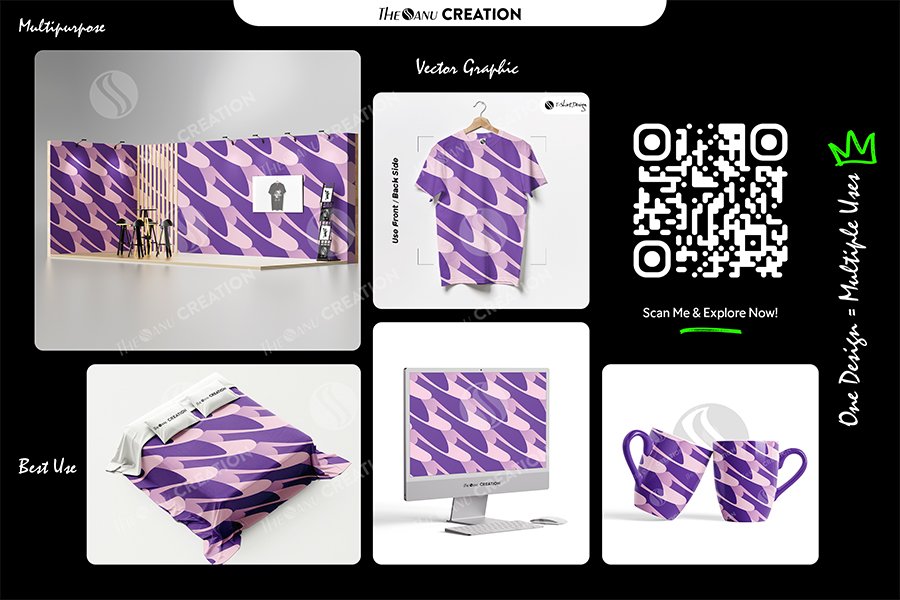 Lavender Motion Flow Pattern – Seamless Abstract Surface Design - Image 2