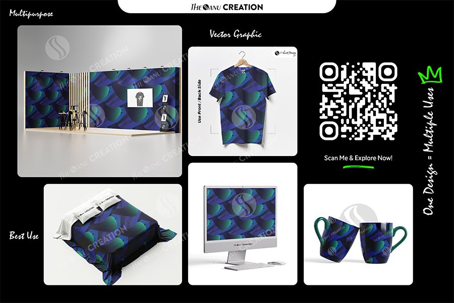 Midnight Orbit Motion Pattern – Seamless Gradient Surface Design - Image 2
