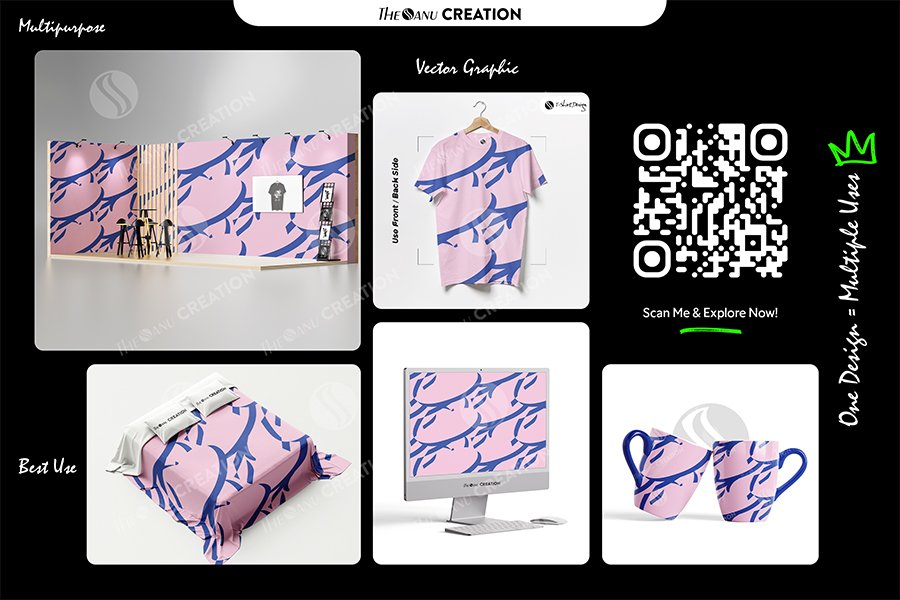 Soft Pink Abstract Ribbon Pattern Design – Seamless Motion Surface Texture - Image 2