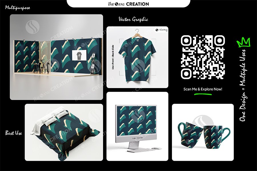 Teal Crest Flow Pattern Design – Premium Wave Surface System - Image 2